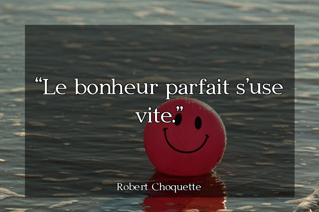 Le bonheur parfait s'use vite.
