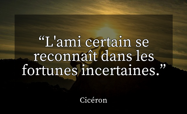 L'ami certain se reconnaît dans les fortunes incertaines.