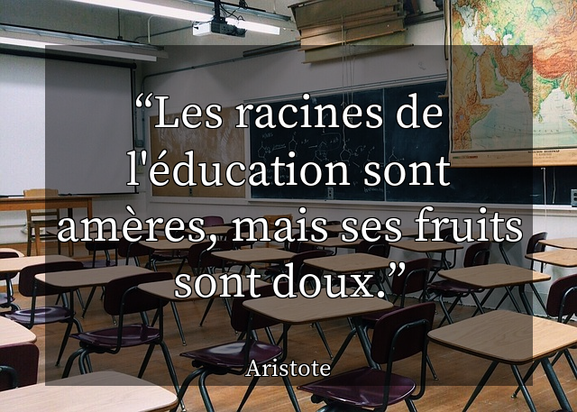 Les racines de l'éducation sont amères, mais ses fruits sont doux.