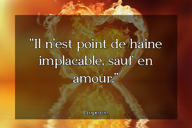 Il n'est point de haine implacable, sauf en amour.