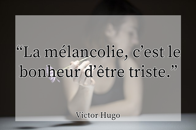 La m&eacute;lancolie, c&rsquo;est le bonheur d&rsquo;&ecirc;tre triste.