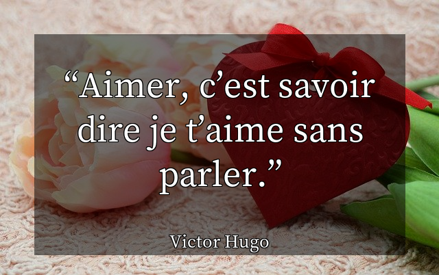 Aimer, c&rsquo;est savoir dire je t&rsquo;aime sans parler.